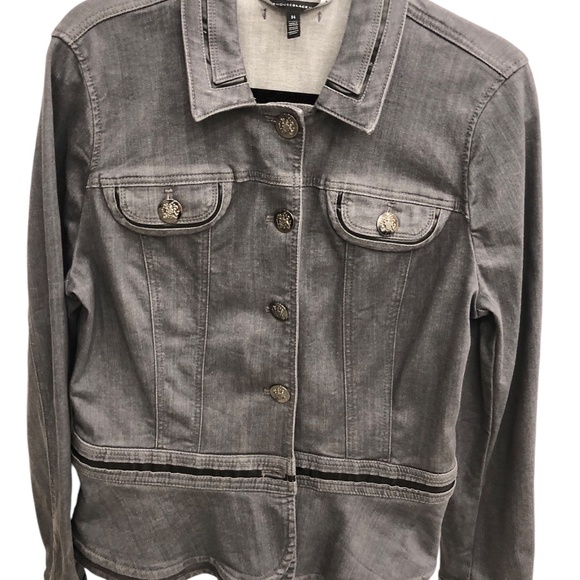 White House Black Market Gray Denim Jacket - Picture 8 of 12